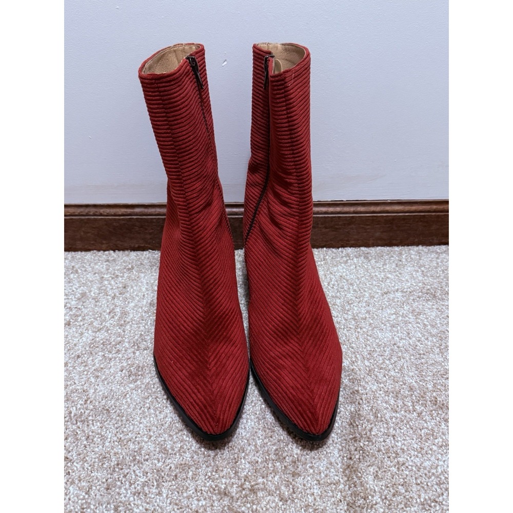 Sesto Meucci Valentina Red Burgundy Ankle Boots Women's 11 M Made In Spain